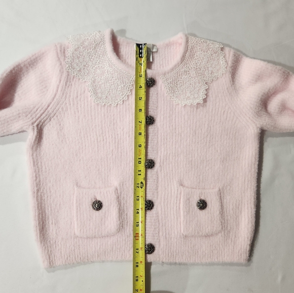 House Of Harlow 1960 Soft Pink Cardigan With Lace Collar - Picture 7 of 16